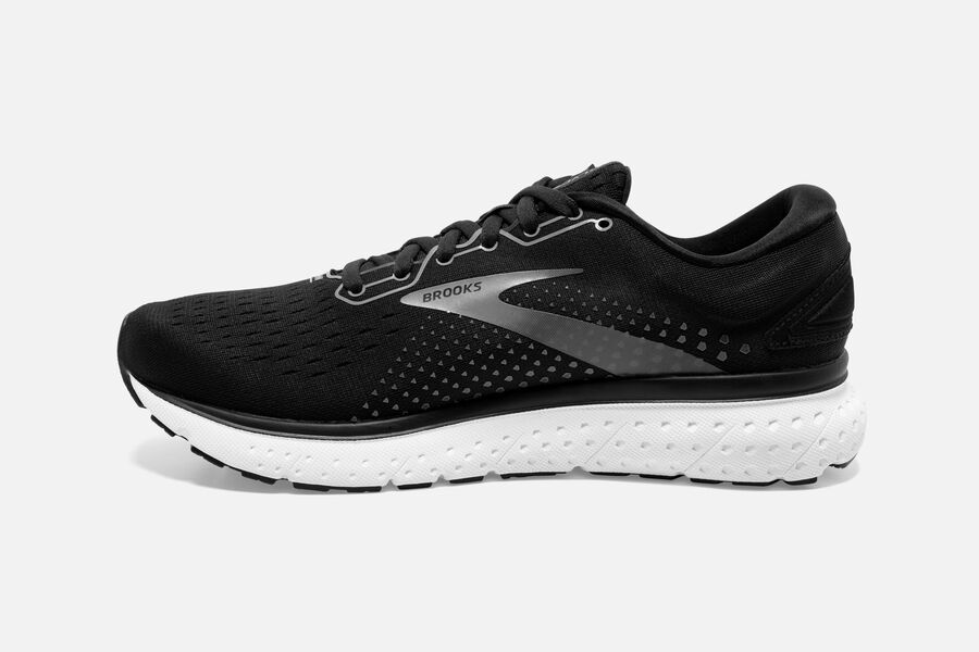 Brooks Running Shoes - Glycerin 18 Road Womens - Black/White - XDR-896120